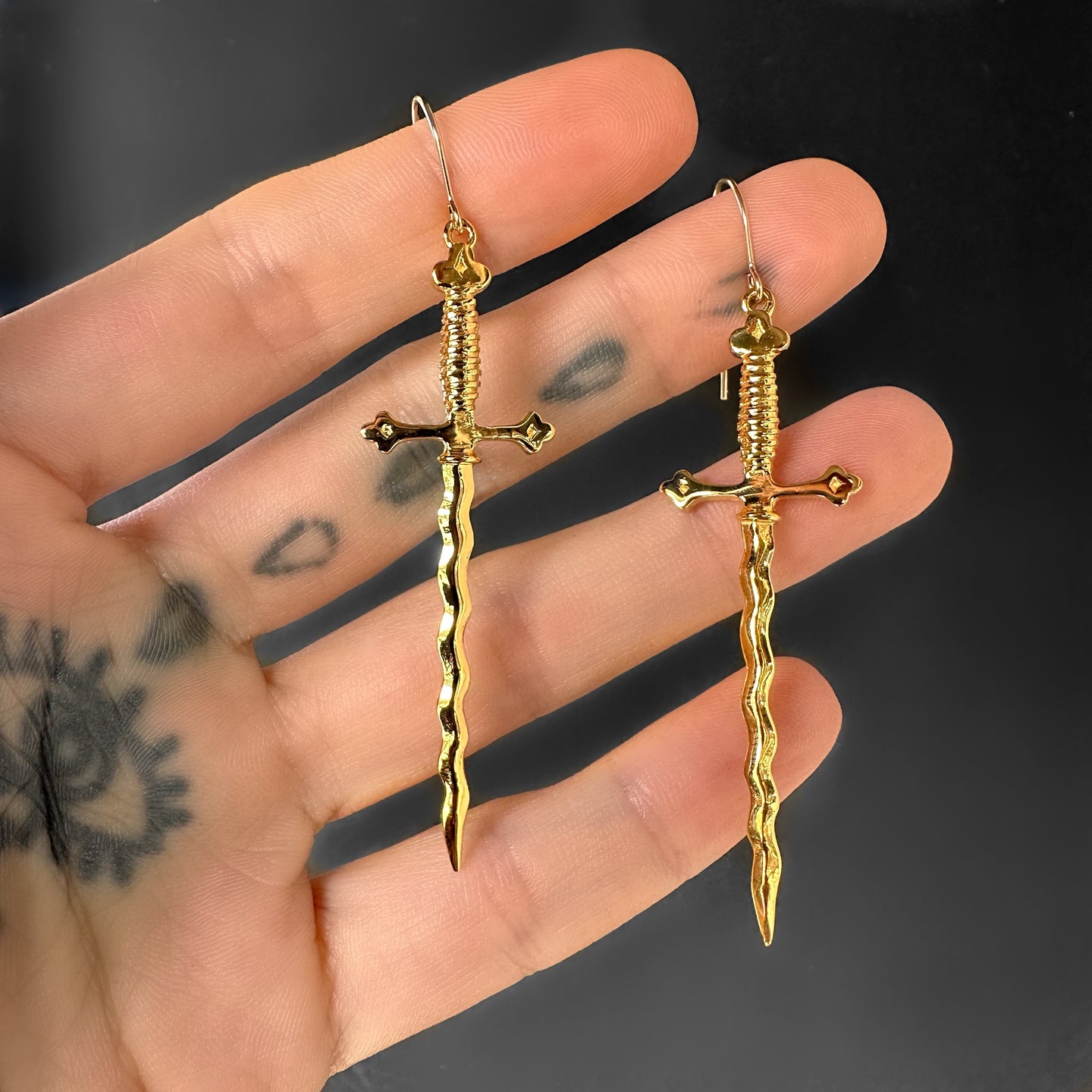 Wavy Sword Earrings
